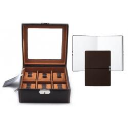 Set Cutie 6 ceasuri Brown Topas by Friedrich si Note Pad Burgundy Hugo Boss - personalizabil [0]