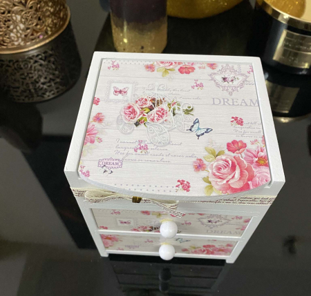 Cutie Bijuterii din Lemn cu 3 Sertare - Roses Dream [5]