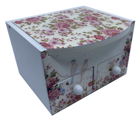 Cutie Bijuterii din Lemn cu 3 Compartimente - Flowers [1]