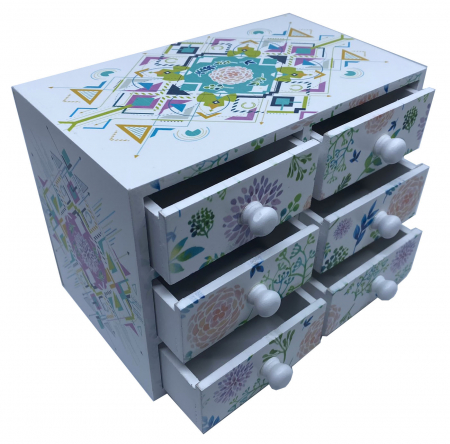 Cutie Bijuterii din Lemn cu 6 Sertare [2]