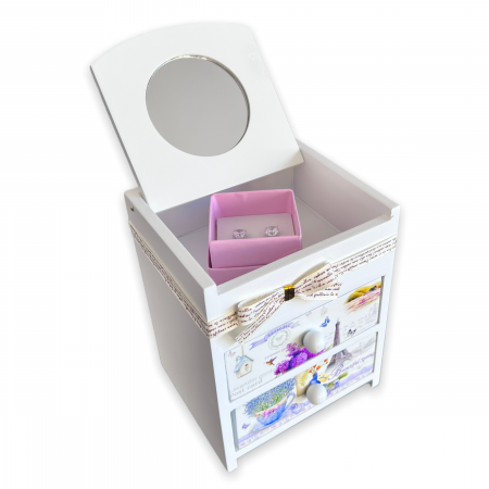 Cutie Bijuterii din Lemn: La Tour Eiffel & Cadou Cercei One [1]