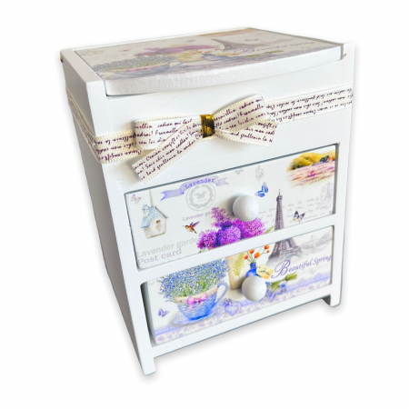 Cutie Bijuterii din Lemn: La Tour Eiffel & Cadou Cercei One [4]