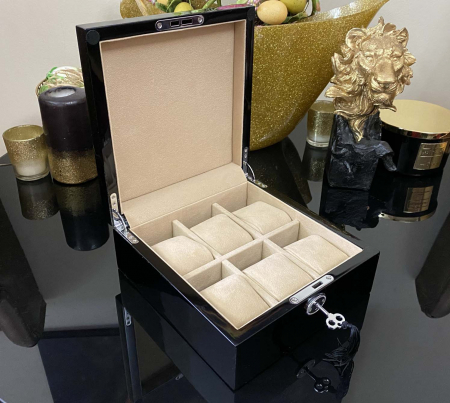 Cutie 6 ceasuri Luxury Wooden Black [6]