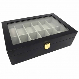 Cutie de 12 Ceasuri Lemn Negru Mat [3]
