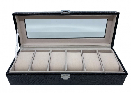 Cutie 6 ceasuri Black Croco [4]