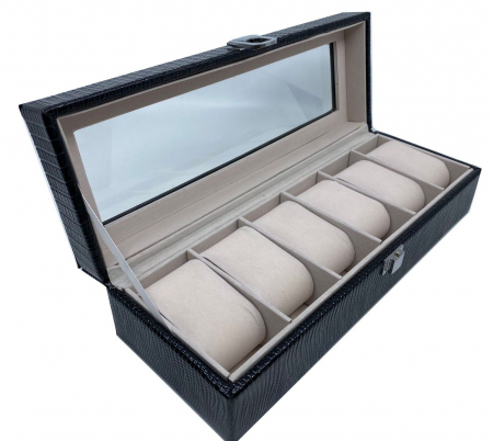 Cutie 6 ceasuri Black Croco [1]