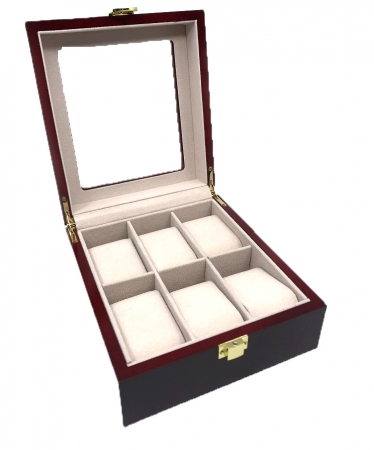 Cutie ceasuri Wooden Brown for 6 watches, include Personalizare Gratuita cu Placuta Gravata [0]