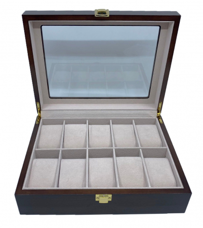 Cutie depozitare 10 ceasuri din lemn Classic Brown [3]