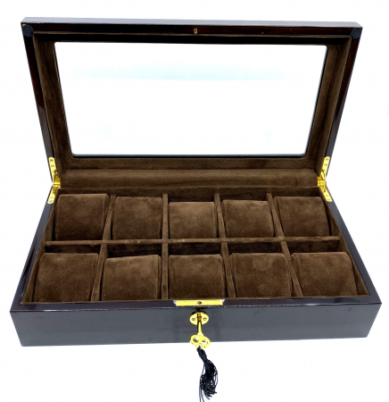 Cutie 10 ceasuri  Luxury Brown din lemn [1]