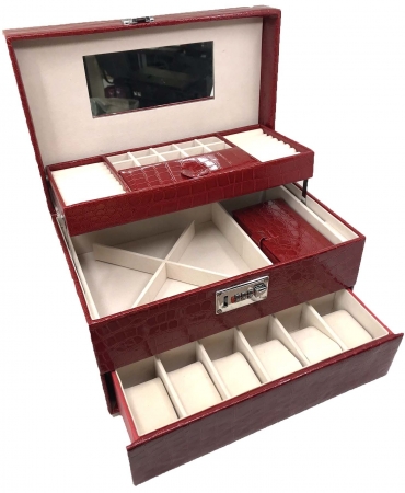 Cutie pentru Ceasuri si Bijuterii XL Croco D'une by Borealy, 30 x 20 x 22 cm [0]