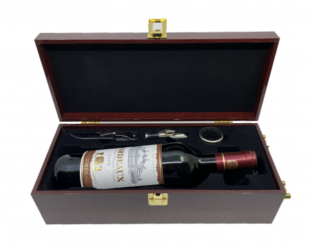 Cutie Vin Superior Special Wine cu 3 Accesorii & Vin Bordeaux Rosu Sec 0.75 l [4]
