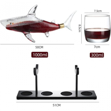 Decantor Rechin cu Pahare și Suport din Lemn [3]