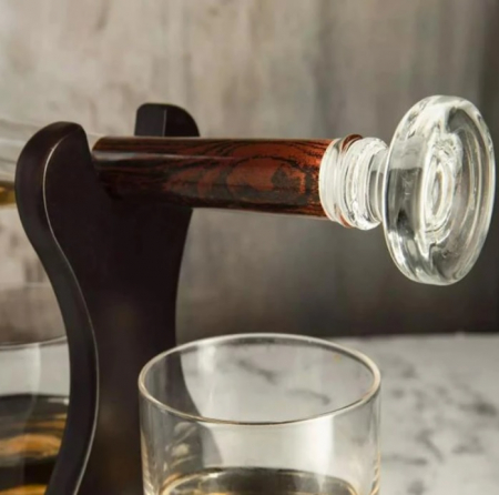 Decantor Bata de Baseball + 4 Pahare & Suport Lemn [4]
