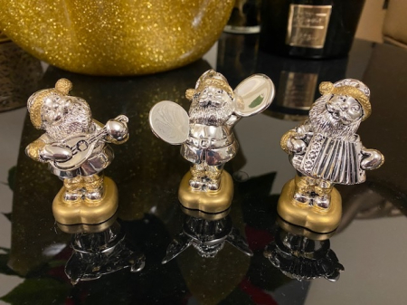 Set 3 statuete argintate Mos Craciun, by Valenti, made in Italy (8 cm inaltime) [0]