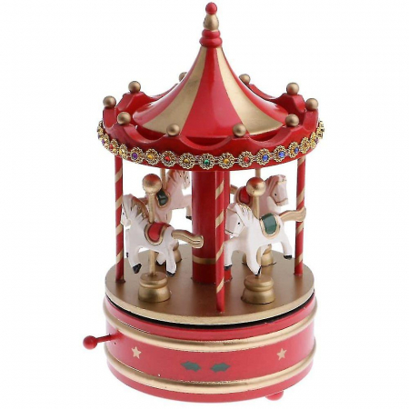 Carusel Mare Craciun Muzical din Lemn 22 cm [2]