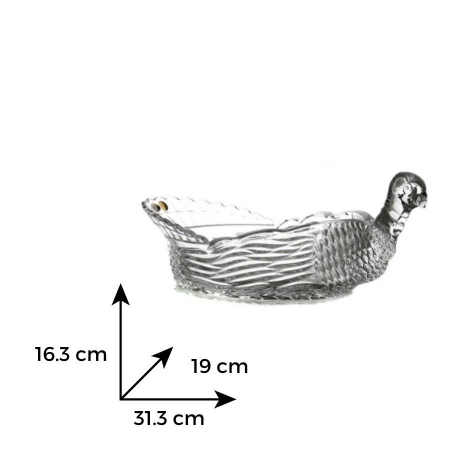 Decoratiune Găină - lucrata manual din Cristal de Bohemia, 31,5 cm [2]