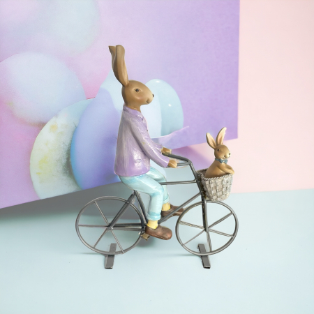Decoratiune Iepuras pe Bicicleta - Cadou Paste 2025 [0]