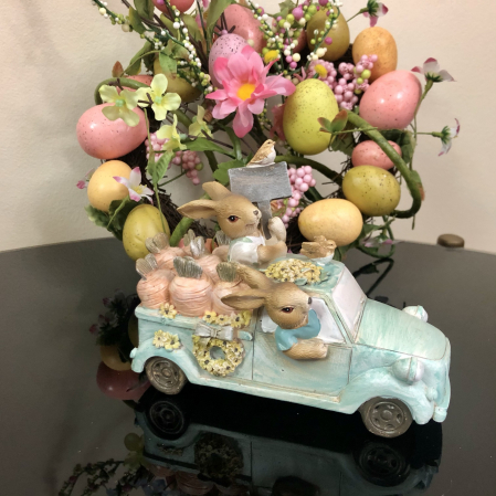 Decoratiune Masinuta Iepurasilor Cadou Paste 2023 [0]