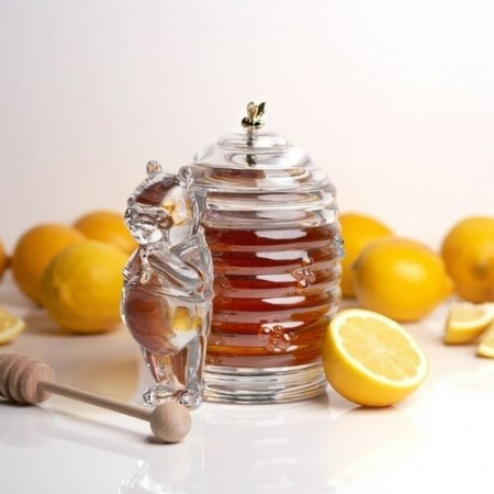 Cadouri Femei - Cana miere din Cristal de Bohemia, in forma de Ursuleț, Mare 400 ml Kitchen