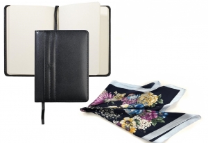 Elegant Black Gift Set Agenda Nina Ricci si Esarfa Flowers - personalizabil [0]