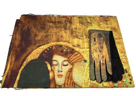 Cadouri pentru Profesori si Profesoare - The Lady in Gold Esarfa Matase  - Gustav Klimt