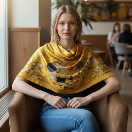 Esarfa Matase Kiss - Gustav Klimt [3]