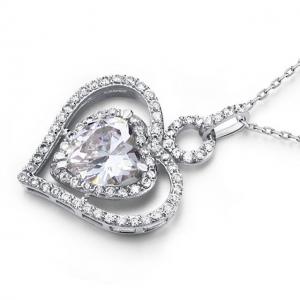 Colier Borealy Argint 925 Simulated Diamond Heart Glow [1]
