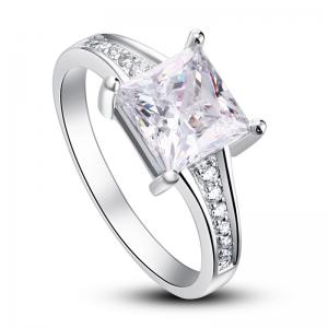 Inel Borealy Argint 925 Simulated Diamond Zirconiu Princess Marimea 6 [4]