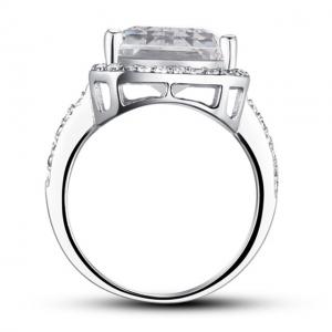 Inel Borealy Argint 925 Simulated Diamond 8.5 Carat Emerald Cut Anniversary Marimea 8 [3]