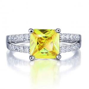 Inel Borealy Argint 925 Created Diamond Princess Yellow Canary Marimea 7 [0]
