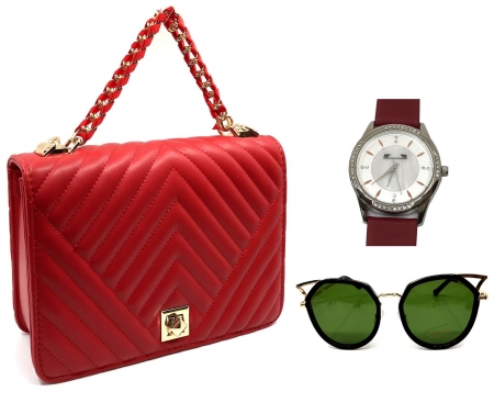 Geanta So Red, Ceas si Ochelari cu etui Matteo Ferari [0]