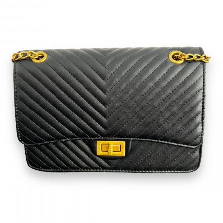 Geanta Black & Gold Elegance si Esarfa Matase Borealy [2]