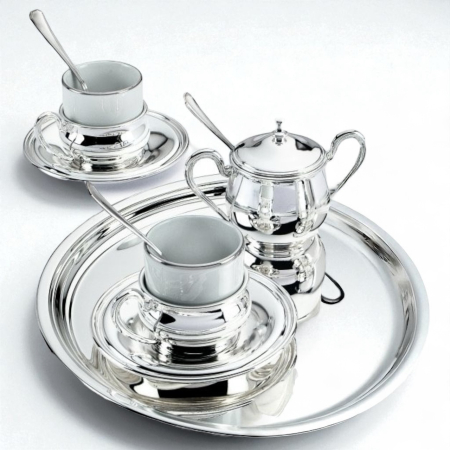 Coffee Set for 2 placat cu argint by Chinelli - made in Italy [0]