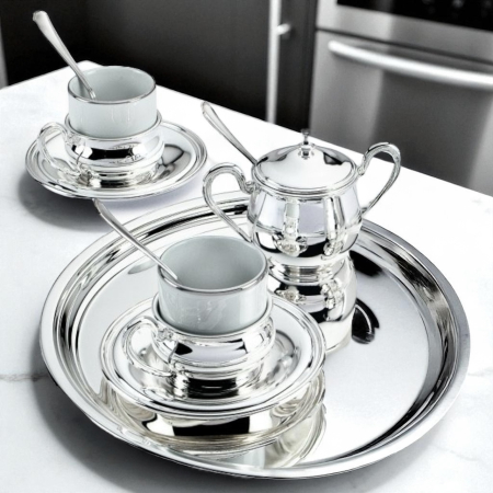 Coffee Set for 2 placat cu argint by Chinelli - made in Italy [1]
