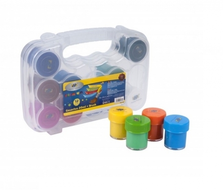 Guase Acuarele 12 culori + pensula PREMIUM [0]