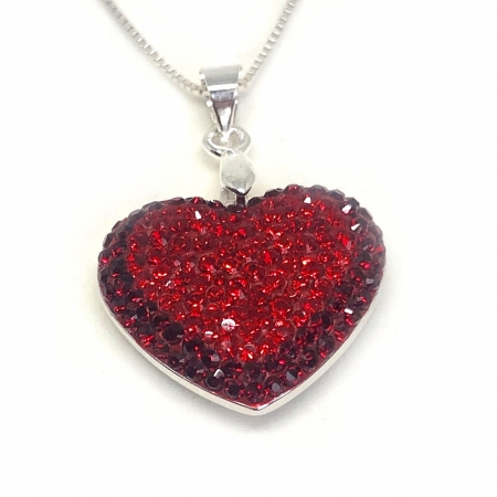 Inima Swarovski Phantasya Red & Lantisor Argint 925 [1]