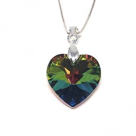 Heart Curcubeu Swarovski & Lantisor Argint 925 [2]
