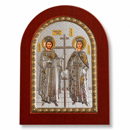 Icoană Argintata Sfinții Împărați Constantin și Elena [1]