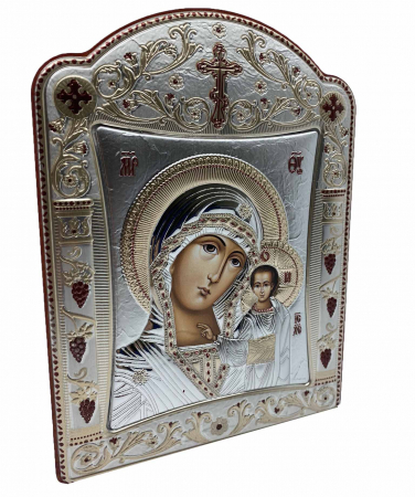 Icoana Fecioara Maria cu Pruncul placata cu aur si argint by Chinelli - Made in Italy 16 x 20 cm [1]