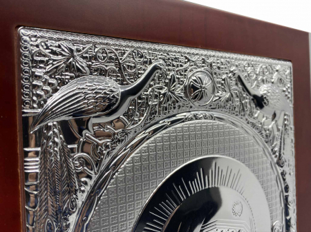 Icoana Mare Fecioara Maria cu Pruncul placata cu argint - Made in Grecia - 31 cm [3]