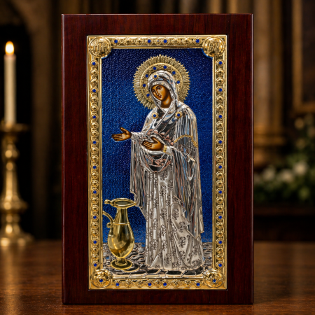 Icoana Fecioara Maria „Stareţa” Sporul Casei (Gherontissa) - Made in Grecia 16,5 x 36 cm [0]