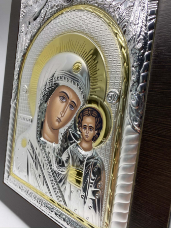 Icoana Maica Domnului si Pruncul Iisus Placata cu Argint si Aur [2]