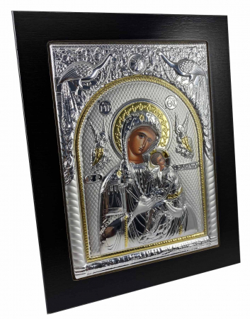 Icoana Maica Domnului si Pruncul Iisus placata cu Argint si Aur [1]