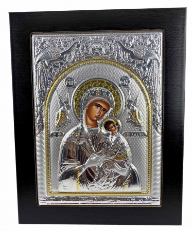 Icoana Maica Domnului si Pruncul Iisus placata cu Argint si Aur [0]