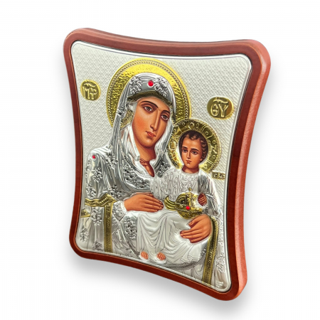 Icoană Maica Domnului si Pruncul, Placata cu Argint si Aur - METEORA ICONS [0]