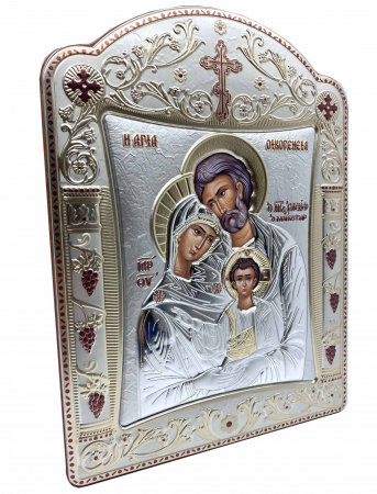 Icoana Sagrada Famiglia placata Aur si Argint by Chinelli - made in Italy 16 x 20 cm [1]