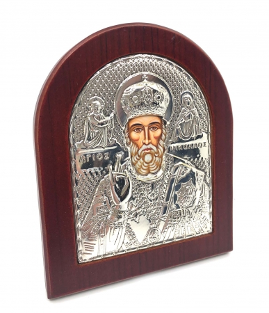 Icoana Sf. Nicolae placata cu aur si argint [2]