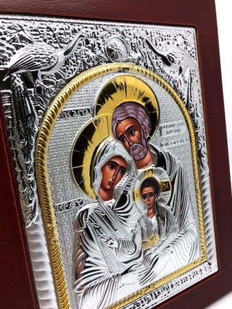 Icoana Sfânta Familie placata cu Argint si Aur Galben [3]