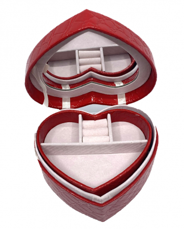 Perfect Lady Gift Set: Cutie Bijuterii Inima Rosie, Bratara Tennis Gold, Cercei Gold Heart [4]