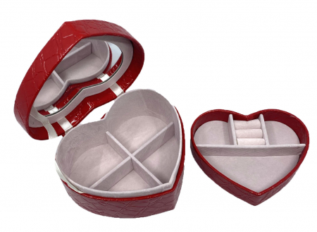 Perfect Lady Gift Set: Cutie Bijuterii Inima Rosie, Bratara Tennis Gold, Cercei Gold Heart [5]